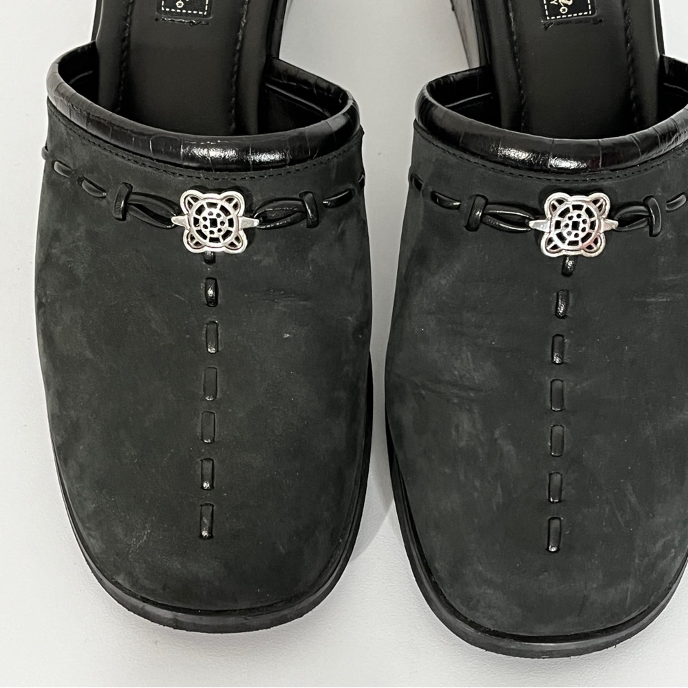 Brighton Ilsa Black Wedge Mules - Picture 3 of 7